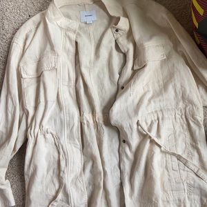 I’m of navy linen jacket